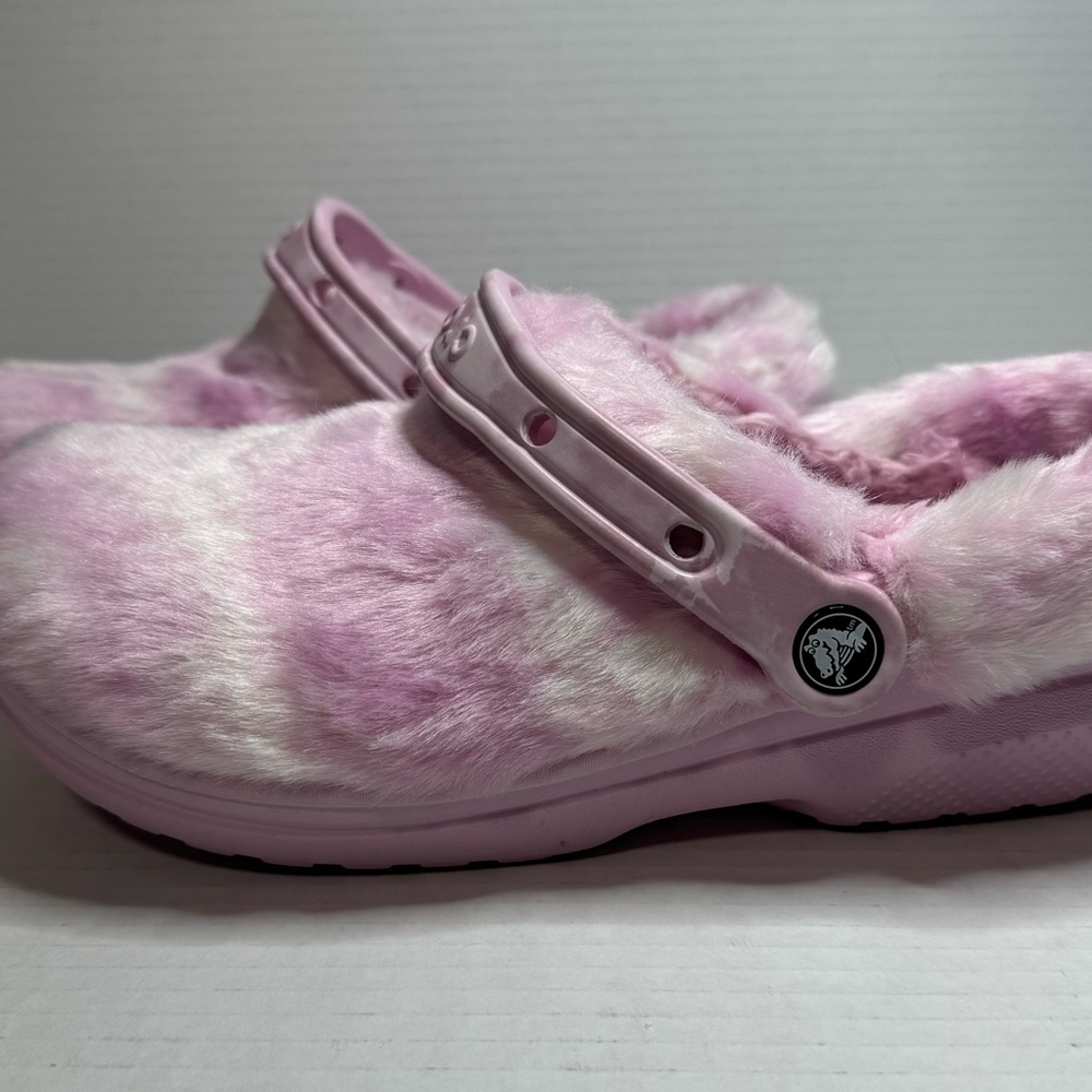Rare Crocs Women Classic Fur Sure Cotton Candy Pink Shoes New W/O Tags